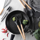 12 Pcs Silicone Cooking Utensils Kitchen Utensil Set | Heat Resistant Kitchen Non toxic Spatula Set with Turner Tongs,Spoon,Brush,Whisk-Wooden Handle - Random Color