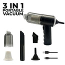 3 in 1 Portable Wireless Vacuum Cleaner – High Power Suction, Air Pump & Duster for Home, Car & Laptop