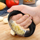 Manual Garlic Press Rocker with Handle – Stainless Steel Garlic Crusher, Squeezer, Slicer & Mincer | Easy Handheld Chopper Kitchen Gadget Tool