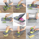 16-In-1 Multifunctional Vegetable Chopper & Slicer with Colander Basket and Storage Container – Heavy-Duty Food Cutter