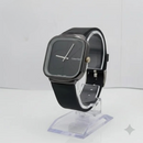 Calvin Klein Black Quartz Analog Watch for Men | Square Dial Luxury Wristwatch with Premium Silicone Strap Black