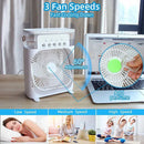 Portable Air Conditioner Fan USB Mini Cooler with LED Night Light & Humidifier