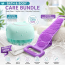 Silicone Bath Brush And Silicone Back Scrubber Care Bundle For Deep Cleansing And Gentle Body Care