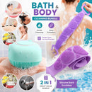 Silicone Bath Brush And Silicone Back Scrubber Care Bundle For Deep Cleansing And Gentle Body Care