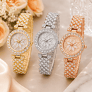 Luxury Floral Crystal Quartz Wrist Watch for Women – Golden