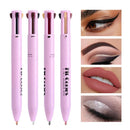 4 in 1 Multi-function Makeup Pen, Compact Travel Eyeliner, Lip Liner, Eyebrow Pencil, Highlighter Eyeshadow Pen