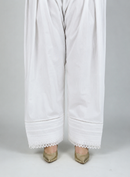 White Cotton Cambric Farshi Shalwar