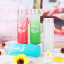 Frosted Glass Water Bottle With Hello Master Decal Logo - 400ml (Random color)