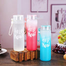 Frosted Glass Water Bottle With Hello Master Decal Logo - 400ml (Random color)