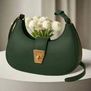 Crescent Luxury Faux Leather Shoulder Bag |  Elegant Handbag for Women