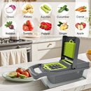 16-In-1 Multifunctional Vegetable Chopper & Slicer with Colander Basket and Storage Container – Heavy-Duty Food Cutter